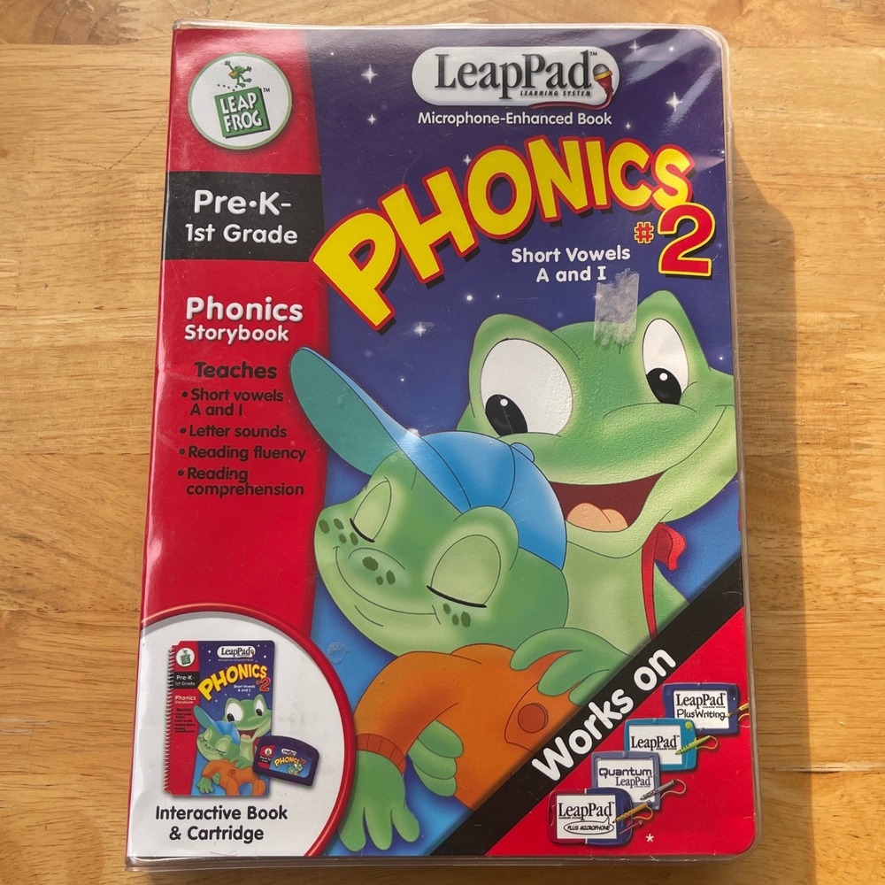 LeapFrog LeapPad Phonics 2 Short Vowels and Leaps Pond Book 2 Cartridge Set